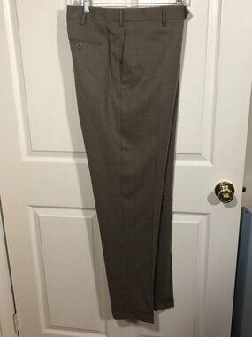 Zanella Platinum men light brown dressy pants, Style Parker,  cuffed legs, 40